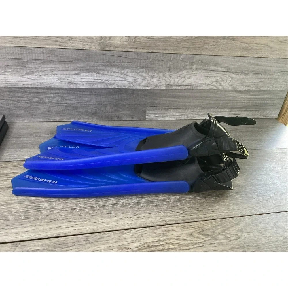 U.S. Divers Splitflex Diving Swimming Fins Flippers Blue‎ Size S Small 3-6 w Bag